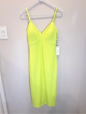 Siena Women’s Citron Sequin Mesh A Line Dress Size 4